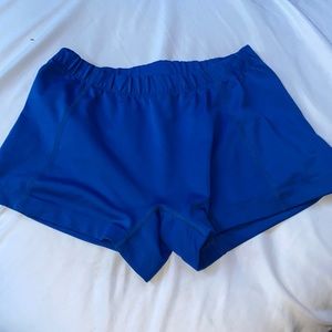blue spandex shorts